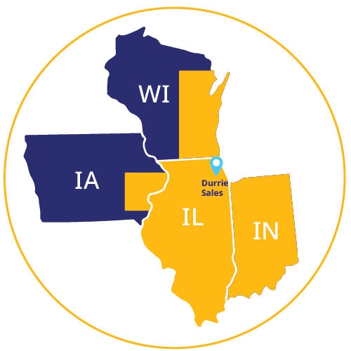 Durrie Sales Territory Map